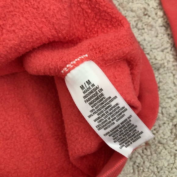 Aeropostale Graphic Orange Zip-up Hoodie Size M - Picture 5 of 5